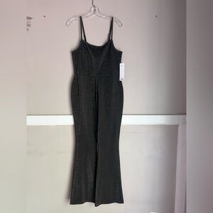 Madden Girl Black Sparkle Jumpsuit with Slim Straps